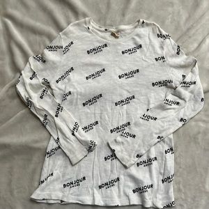 Zara Girl’s Bonjour Amore Pattern sweatshirt-size 11/12